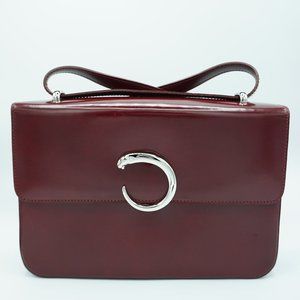 CARTIER Vintage Panthere Patent Shoulder Bag -AUTHENTIC RARE-